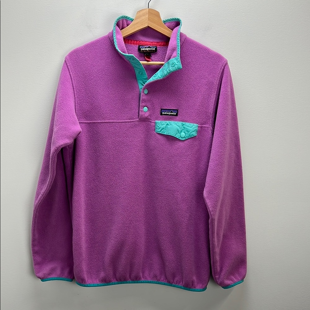 Patagonia Purple and Teal Fleece Jacket